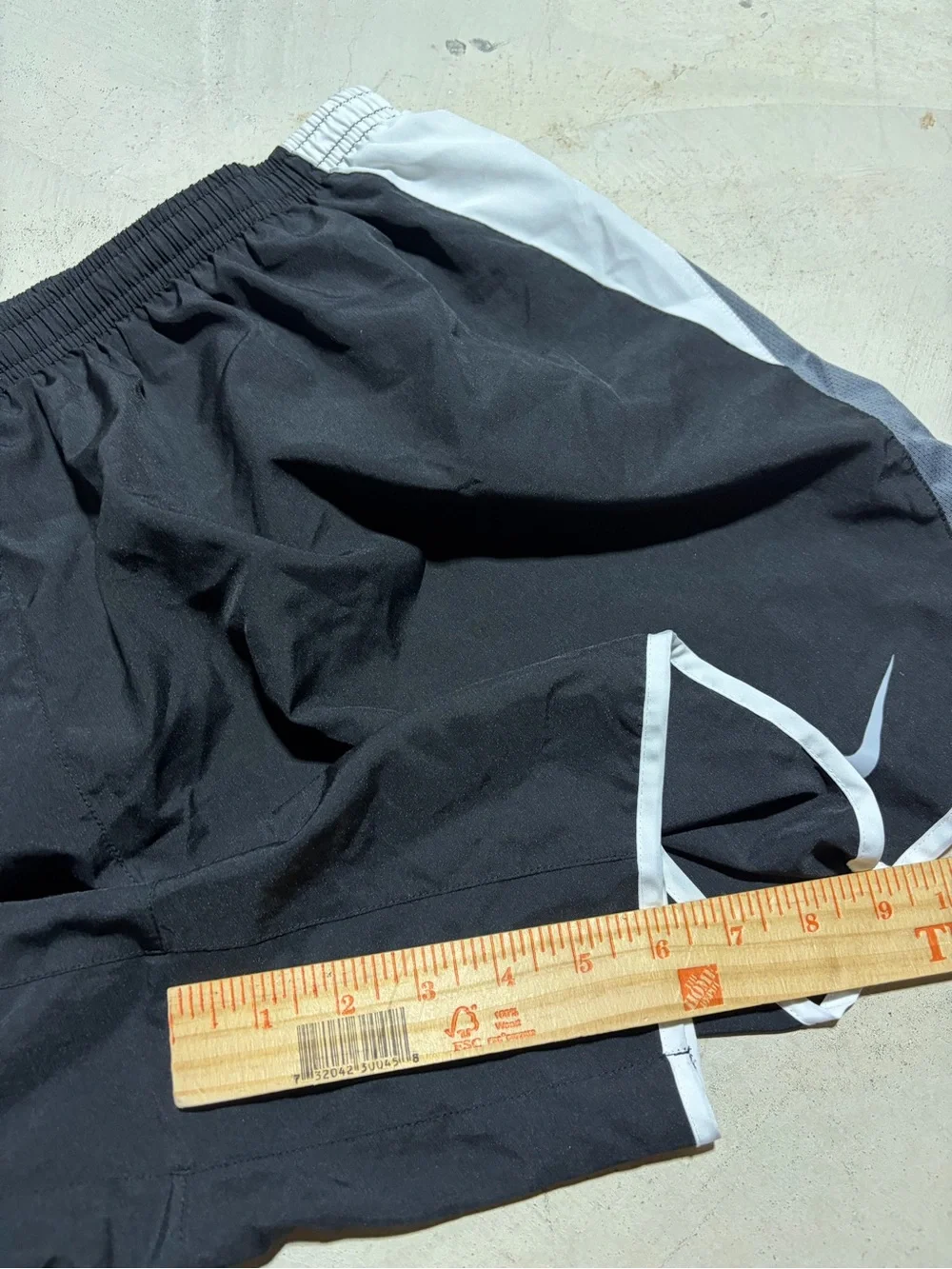 Nike Black Shorts with White and Gray Panels 1X